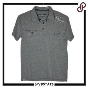 Projek Raw Gray Graphic Design Polo in‎ Size Small